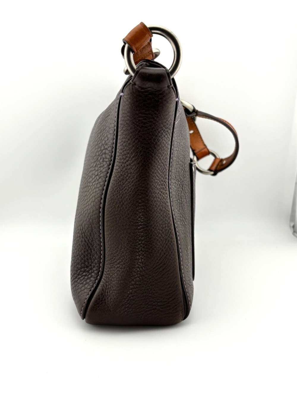 Coach E06S-10131 Chelsea Brown Pebbled Leather Hobo Shoulder Handbag - Picture 6 of 14